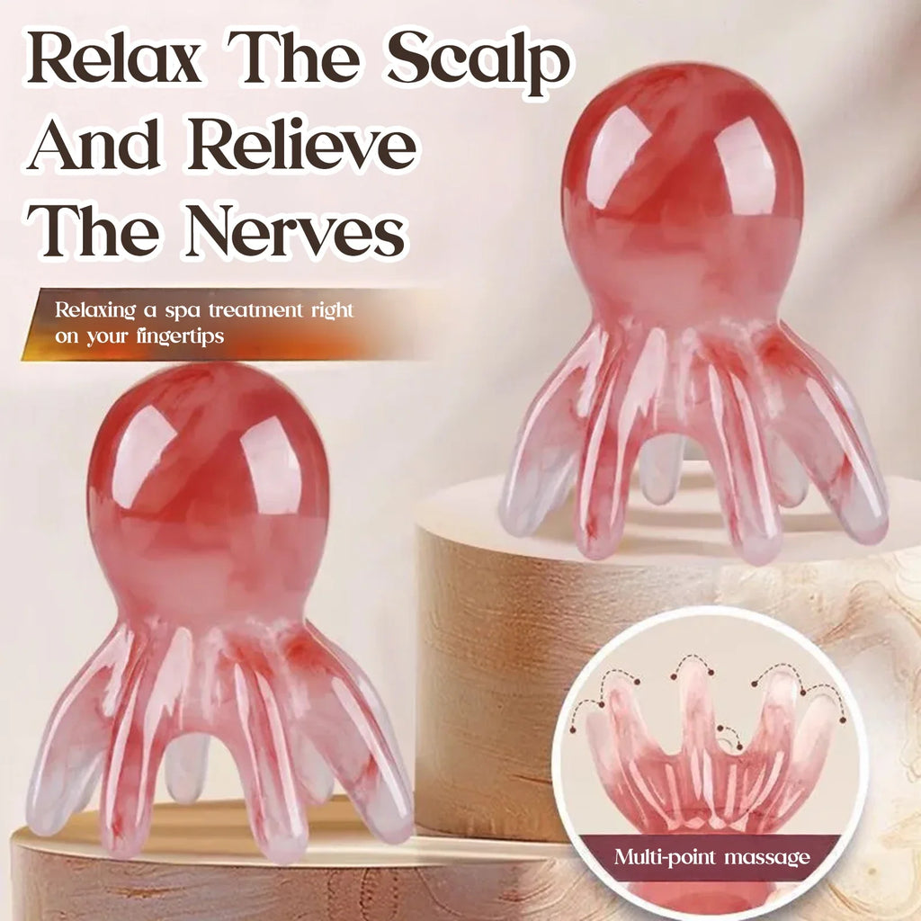 Octopus Shape Scalp Massage Comb 8-Tentacle Head Scratcher Comb Portable for Home Office Massage