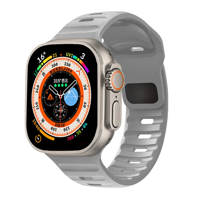 Silicone Strap For Apple Watch ultra2 Band 44mm 49mm 45mm 41-46-42mm 40mm sport correa bracelet iwatch Series 10 7 6 se 3 8 9 11