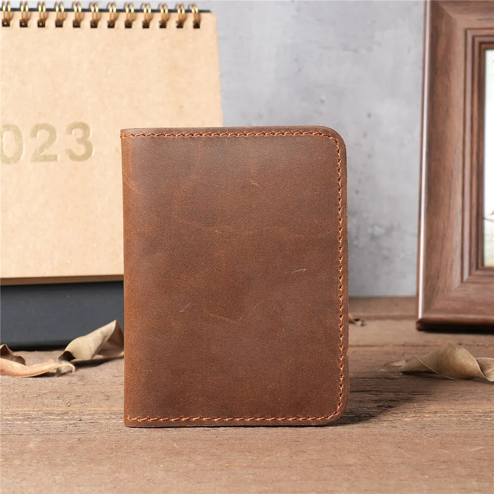 Unisex Genuine Leather Rfid Credit Card Holder Wallet for Women Vintage Small Slim Bifold Men Multi Card Holder Case Purse