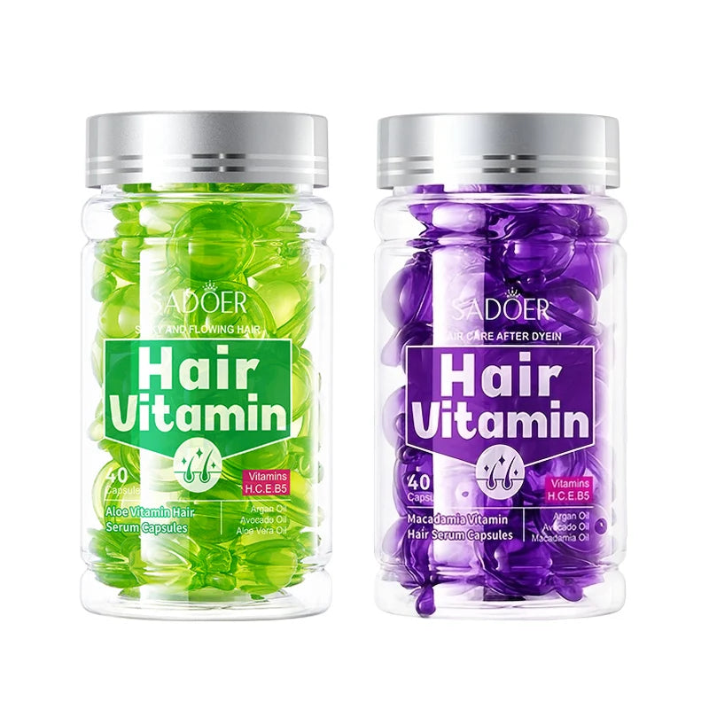 40/80/120pcs Vitamin Hair Care Essence Capsules, Containing Almond Oil, Tea Seed Oil, No-Rinse Conditioner, Hair Care Essential