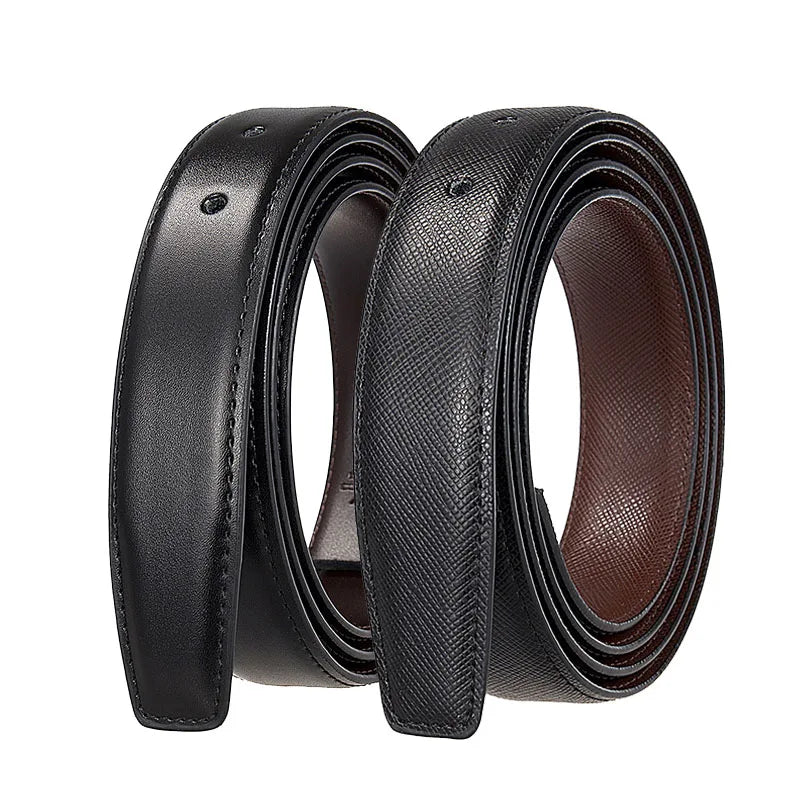 Luxury 2.8cm Width Holes Leather Belt Without Buckle For Men High Quality Cowhide Casual Business Belt No Buckles Head