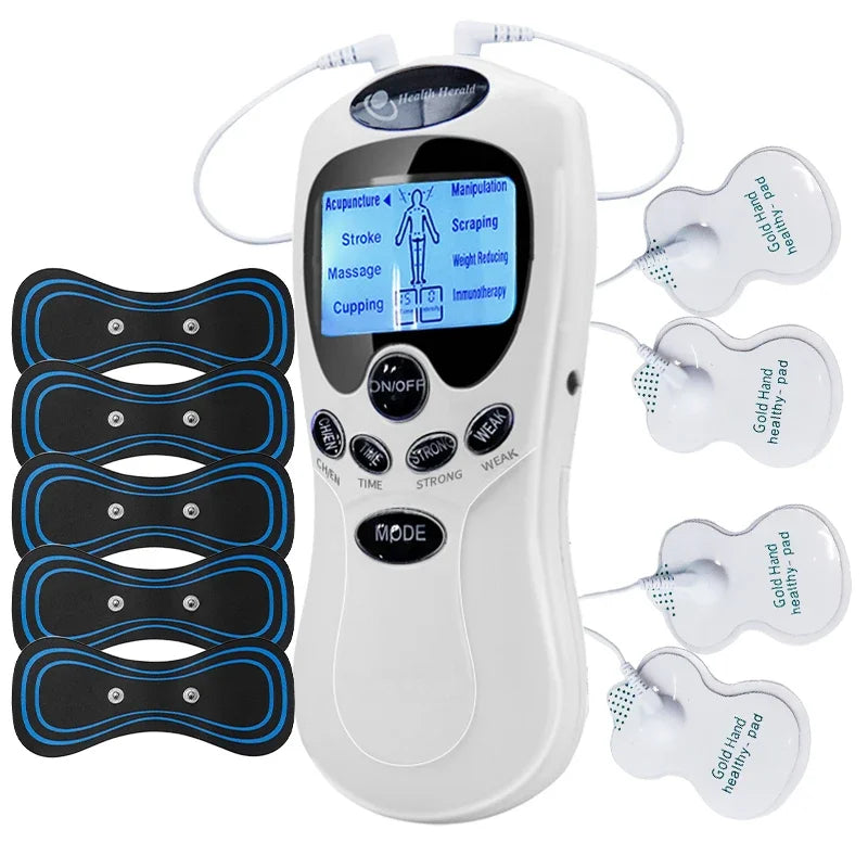 Portable 8 Modes Electric EMS Tens Acupuncture Body Massager LCD Digital Meridian Relax Muscle Stimulation Stimulator Device