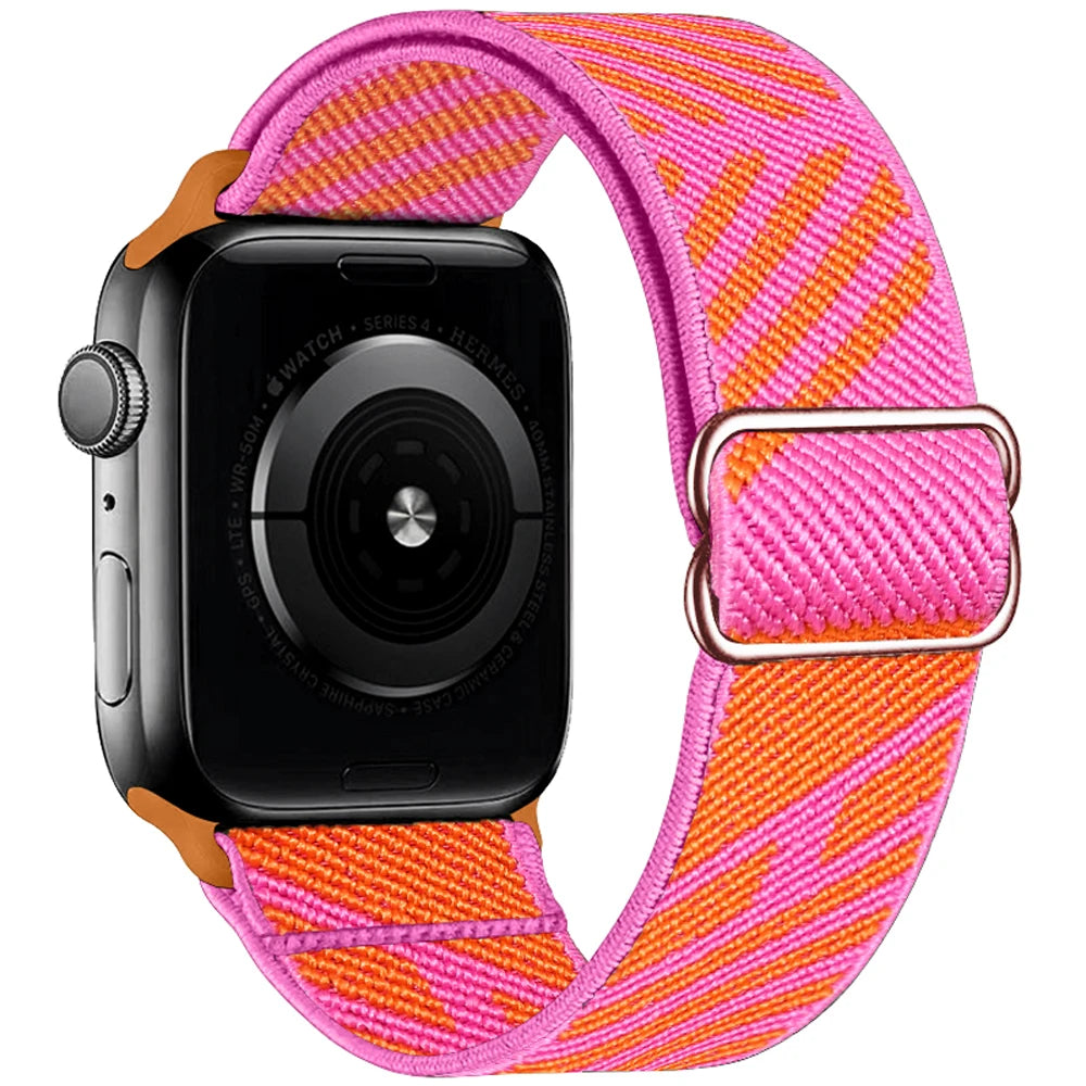 Scrunchie Strap for Apple Watch Band 45mm 44mm 40mm 41mm Adjustable Nylon Bracelet iWatch Series Ultra 3 4 5 SE 6 7 8 9 10 11