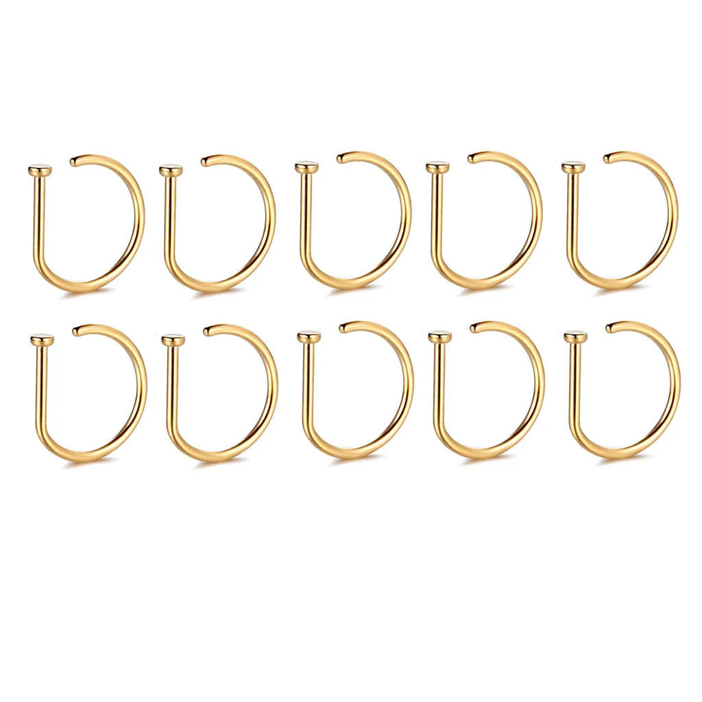 Fake Nose Ring Hoop Lip Labret Ring for Women Non Pierce Hoop Nose Ring  Septum Hoop  Ring Tragus Rook Ring Non Piercing Jewelry