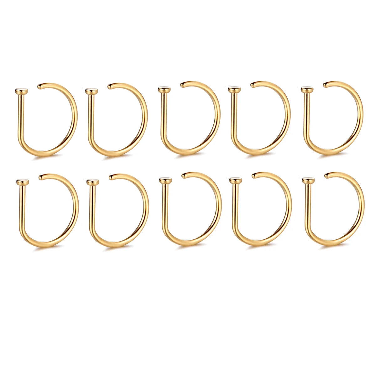 Fake Nose Ring Hoop Lip Labret Ring for Women Non Pierce Hoop Nose Ring  Septum Hoop  Ring Tragus Rook Ring Non Piercing Jewelry