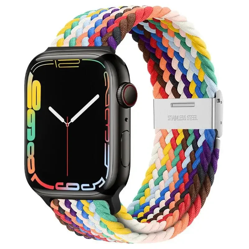 Braided solo loop strap For Apple watch band 44mm 40mm 45mm 41mm 42mm Nylon correa bracelet iWatch series 8 9 4 5 SE 6 7 Ultra 2