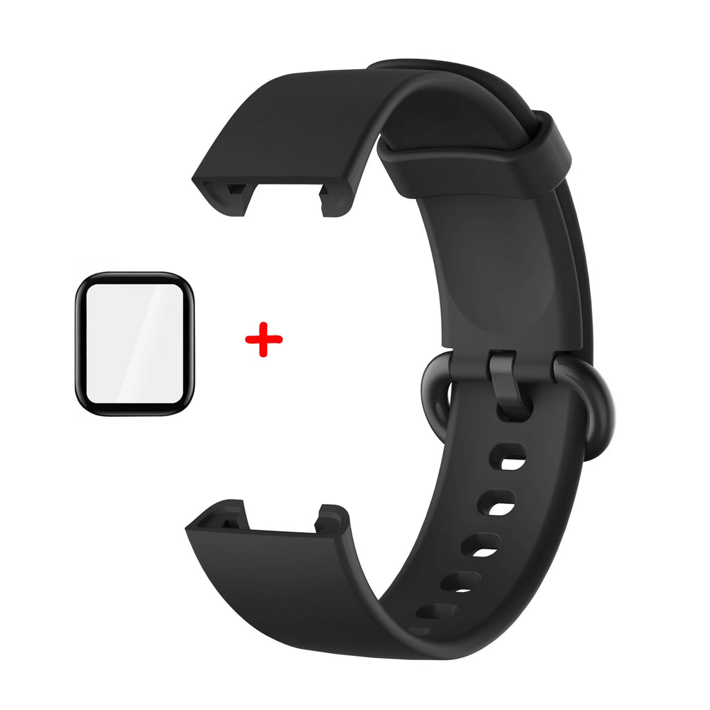 Silicone Straps for Redmi Watch 2 Lite Poco Watch Replacement watchband Bracelet for Xiaomi Watch Lite With Screen Protector