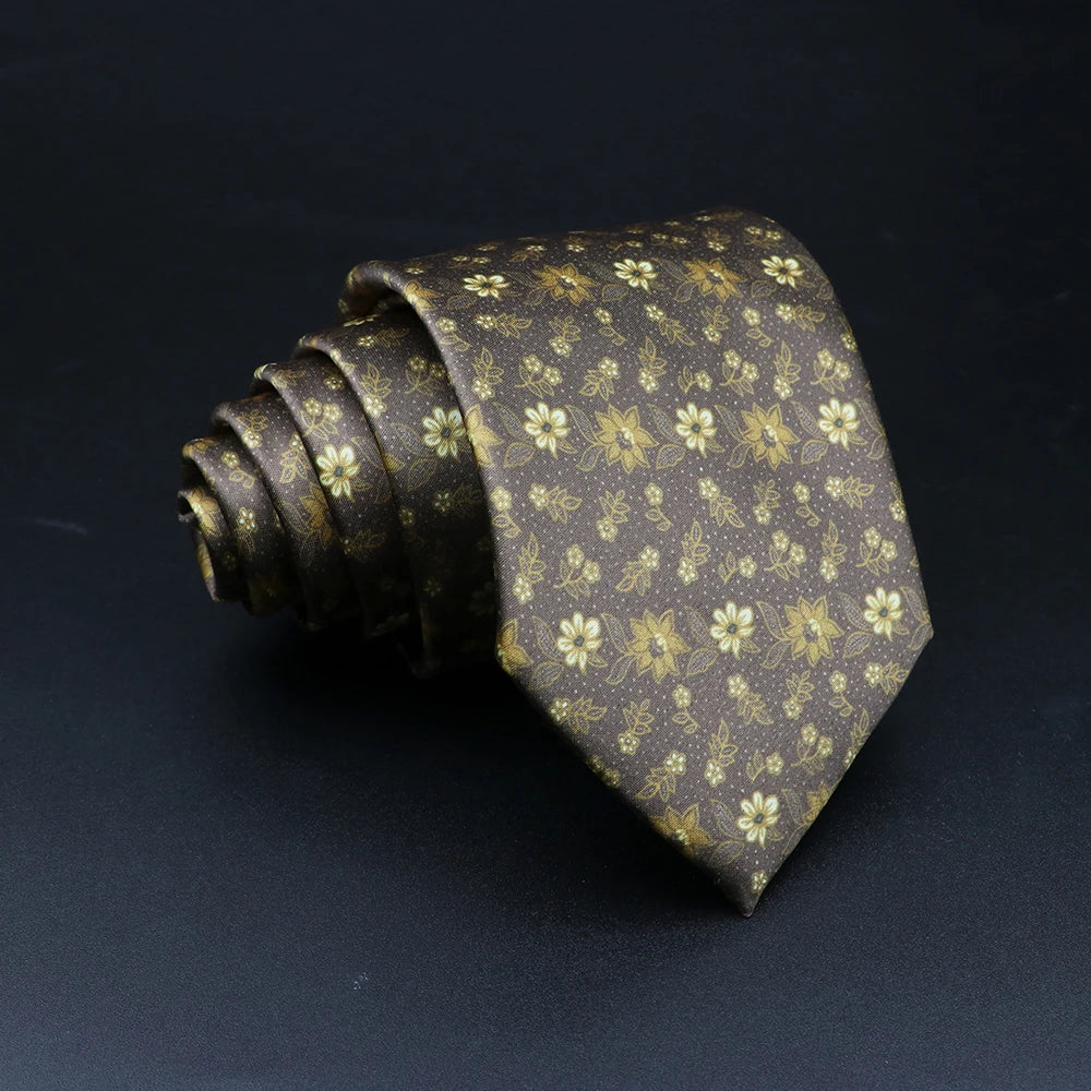 Vintage Super Soft Floral Silk Ties Men's Fashion 8cm Flower Necktie For Men Wedding Business Meeting Gravata Printing Tie Gifts