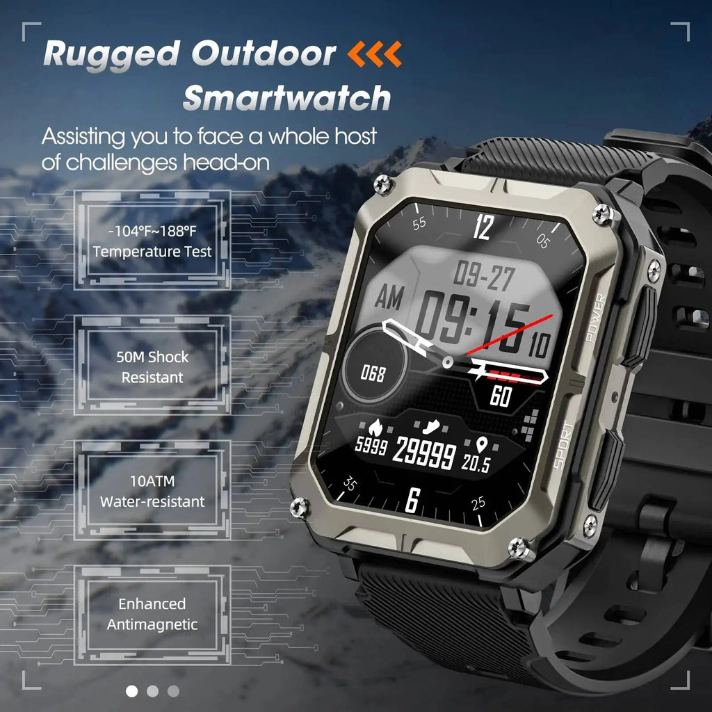 LEADOYS Ultra Smart Watch for Men Sports Tracking Sleep Monitoring Call & Message Alerts - Perfect Christmas & Halloween Gift