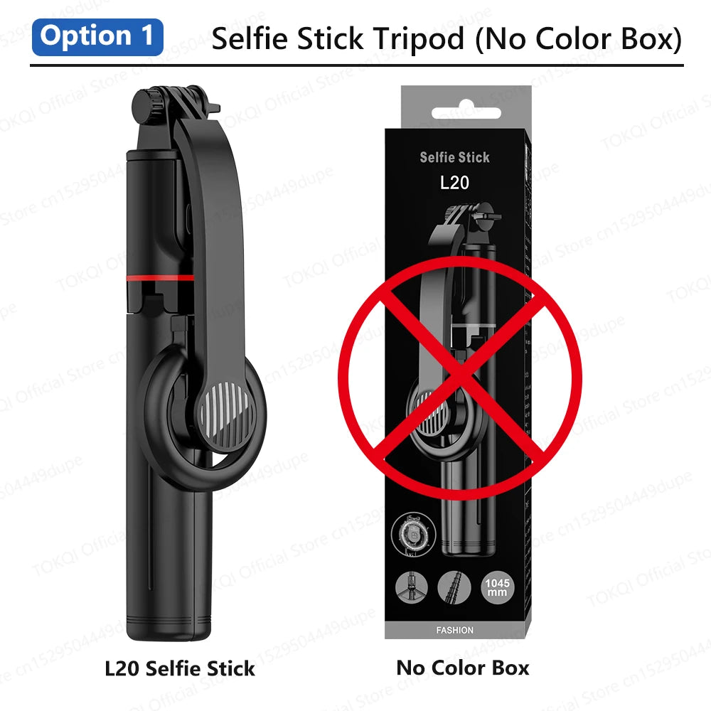 TOKQI Tripod Magnetic Phone Holder Extendable Selfie Stick for Smartphone Shooting Vlog with Wireless Bluetooth Remote Control