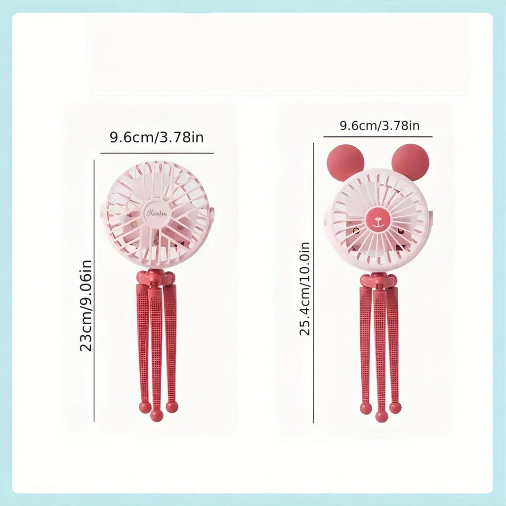 Baby Stroller Fan With Clip, Octopus Shapoed Funny Fan With Flexible Tripod Wrapped, USB Rechargeable Portable Fan for Car Seat