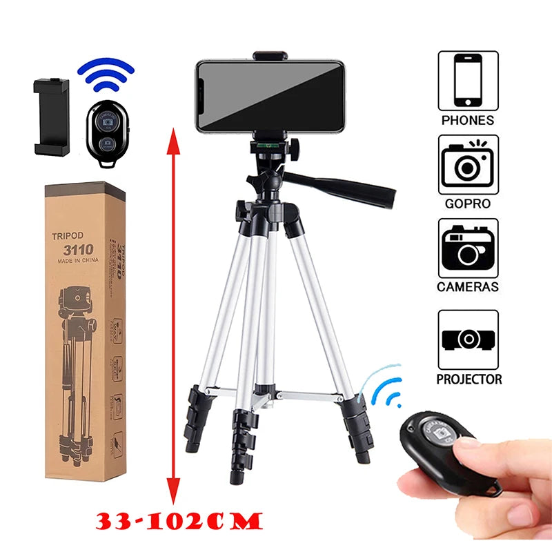 Tripods For Phone Lightweight Camera Tripod Stand with Bluetooth Selfie Remote Phone Holder Video Photography For iPhone Xiaomi