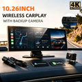 10.26-inch 4K Wireless In-car CarPlay Display, Compatible with CarPlay And Android Auto, Equipped with A Dashcam, A 1080P Backup Camera, And A 512G TF Card. All Models Support Voice Control And Device Operation.