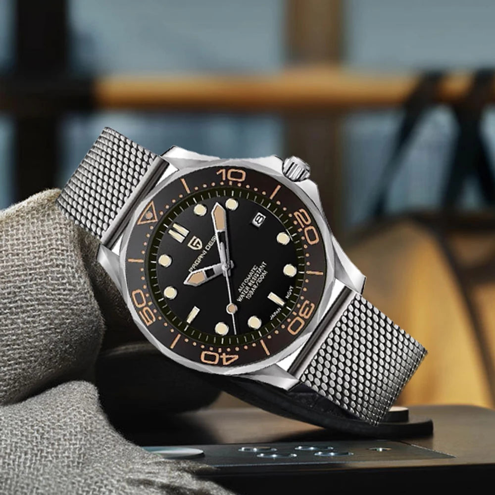 PAGANI DESIGN Men's Watches Mechanical Automatic Watch Sport Ceramic Bezel Luminous Stainless Steel Waterproof Top Watch for Men