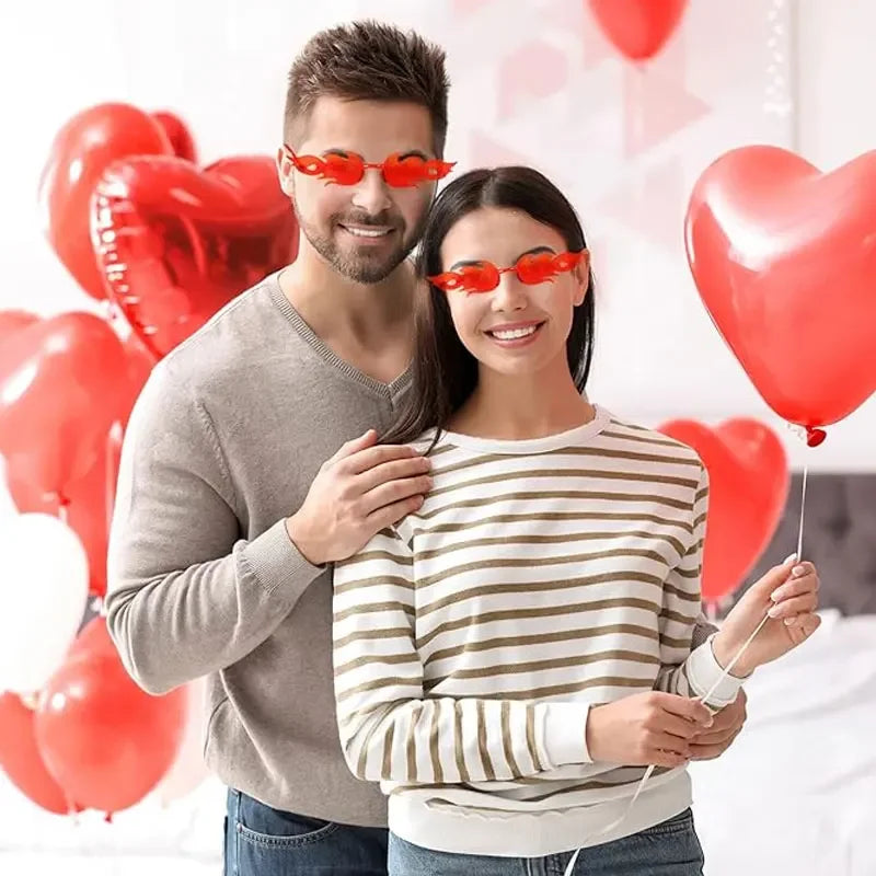 1-24Pcs Glasses Flame Sunglasses Plastic Summer Beach Accessories Red Flame Glasses for Women Men Party Supplies Photo Props