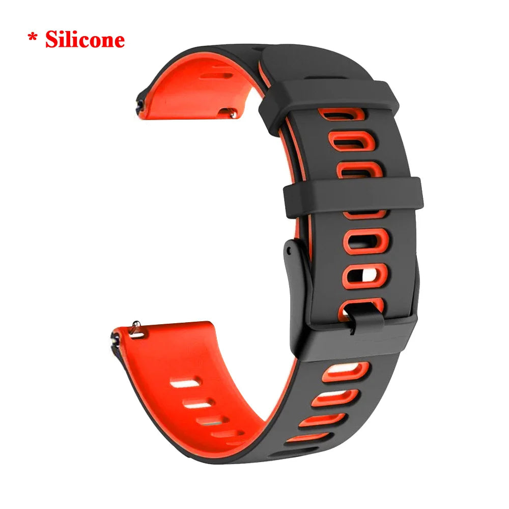 22 20mm Leather Band Straps For Garmin Forerunner 265 965 255 255M 245 645 158 55/Venu 2 Plus/Vivoactive 4 3/Venu2 SQ 2 Bracelet