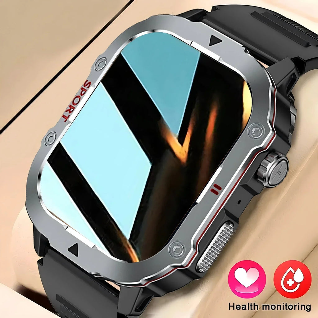 2026 New Military Smart Watch Men Waterproof Outdoor Sports Fitness Tracker Health Monitor 2.19" BT Call Smartwatch