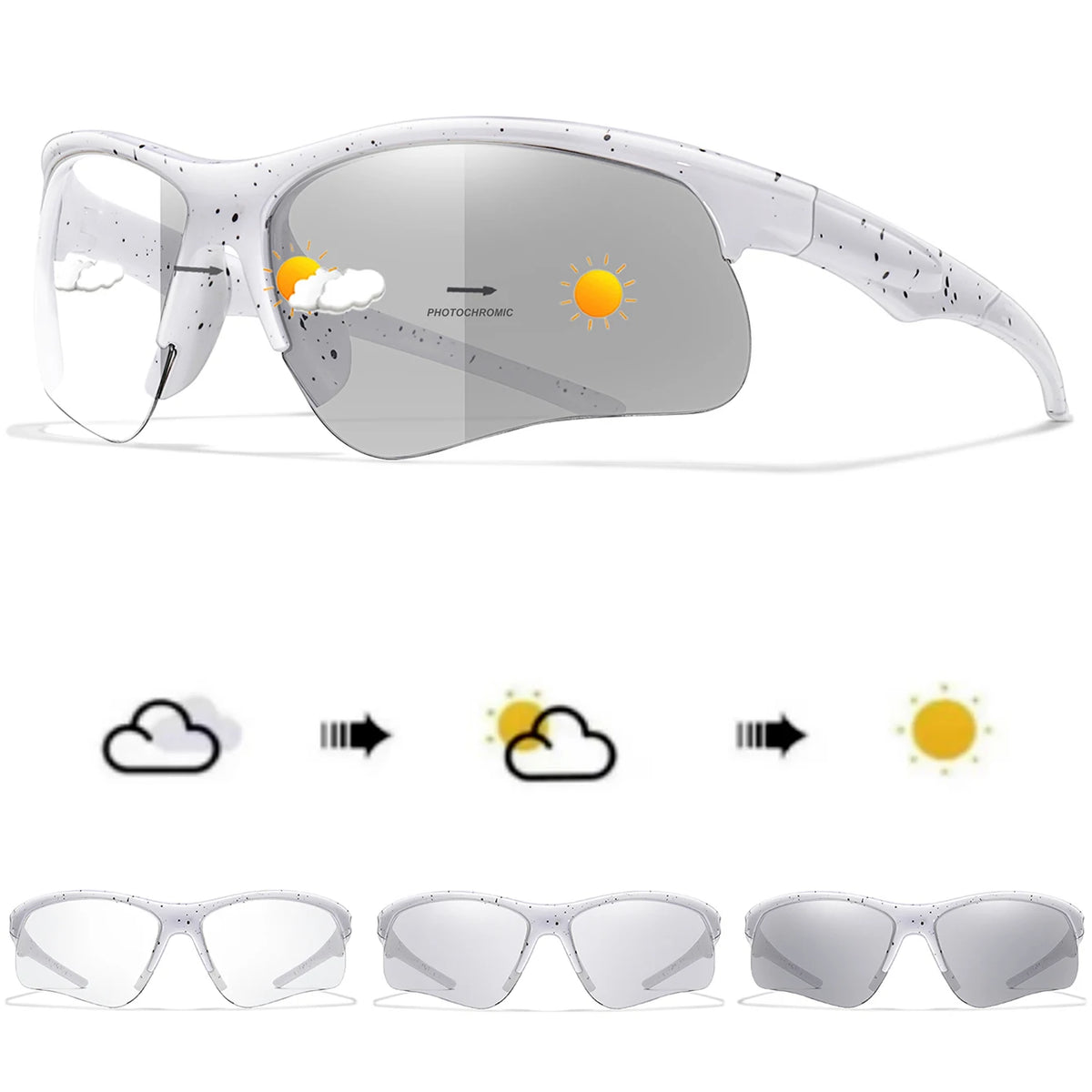 Trendy Style Photochromic Sunglasses For Men Women Outdoor Mtb Bicycle Cycling Runnging Eyewear Sports Bike Windproof Goggles