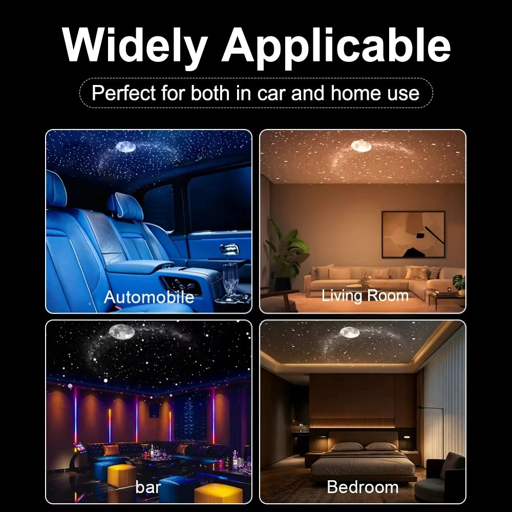 3in1 Intelligent Holographic Night Light Projector Plug Play HD Star Projector 360° Adjustable Galaxy Ocean Lamp Bedroom Ceiling