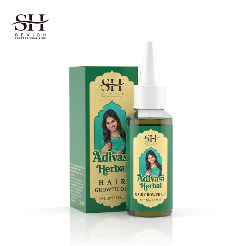 Sevich India Herbal Hair Growth Oil And Scalp Massager Comb Tool Set Ayurvedic Adivasi Fast Regrowth Thicken Serum Hair Growing