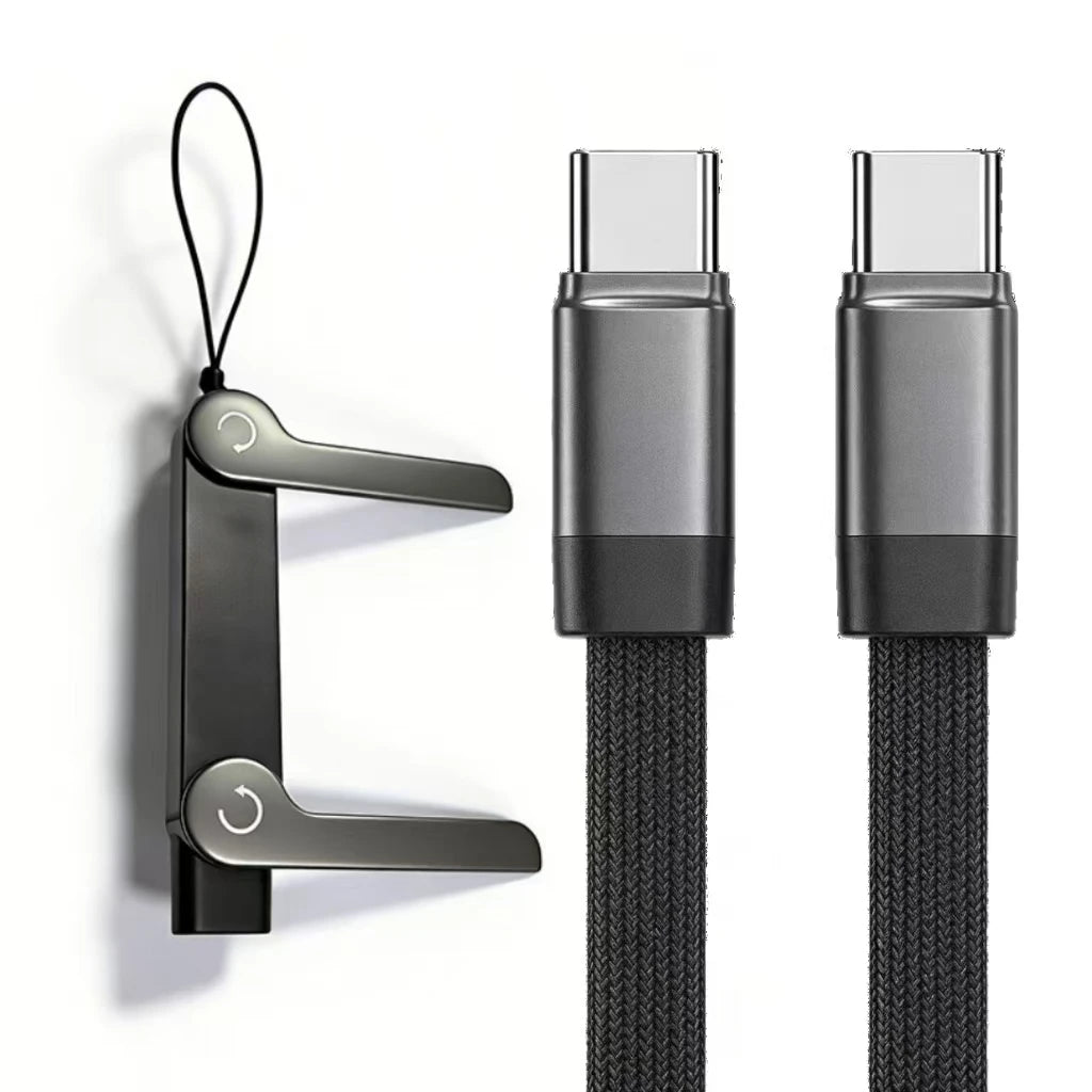 Type-C Phone Charging Bracket Adapter with 240 W Fast Charging Support, OTG Functionality, and Foldable Mounting Stand — USB-C M