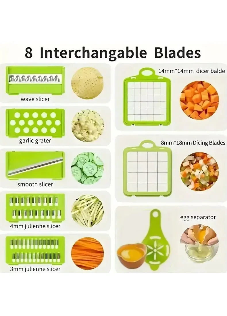2026 5-in-1 Vegetable Cutter Multifunctional Kitchen Tool for Tomato Carrot Cheese Onion Handheld Slicer Dicer Grater