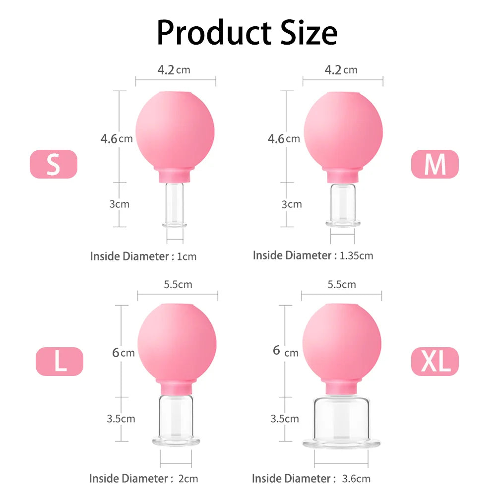1/4PCS Rubber Massage Body Cups Vacuum Face Cupping Massage Cupping Facial Skin Lifting Body Anti Cellulite