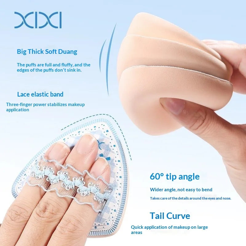 2Pcs Latex Free Makeup Sponge Wet Dry Use Extra Thick Soft Foundation Cream Powder Blending Sponge Face Cosmetic Applicator Tool
