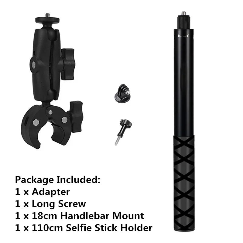 For GoPro 13 12 11 10 Motorcycle Bicycle Holder Handlebar Mount Bracket For Insta 360 X5 X4 DJI OSMO 360 Action 6 5 4 Accessory