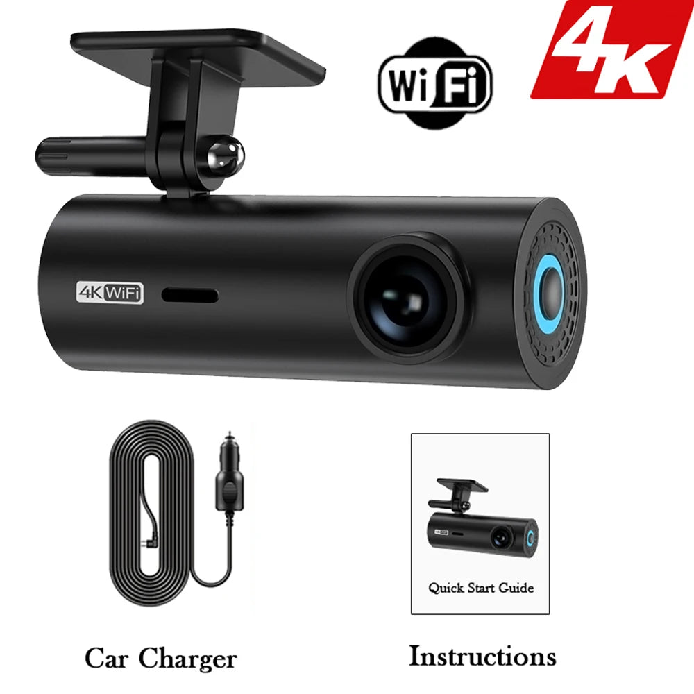Dashcam for Car Black Box Driving Video Recorders 4K WiFi Mini Front Camera Dash Cam 24H Parking Monitor Car Recording Camera