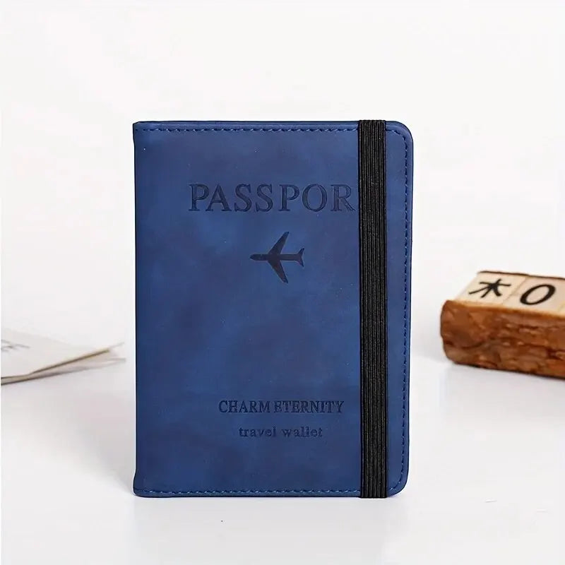 RFID Passport Cover Wallet Holder PU Leather Card Holder Passport Case Abroad Travel Essentials for Women Men Family Vacation