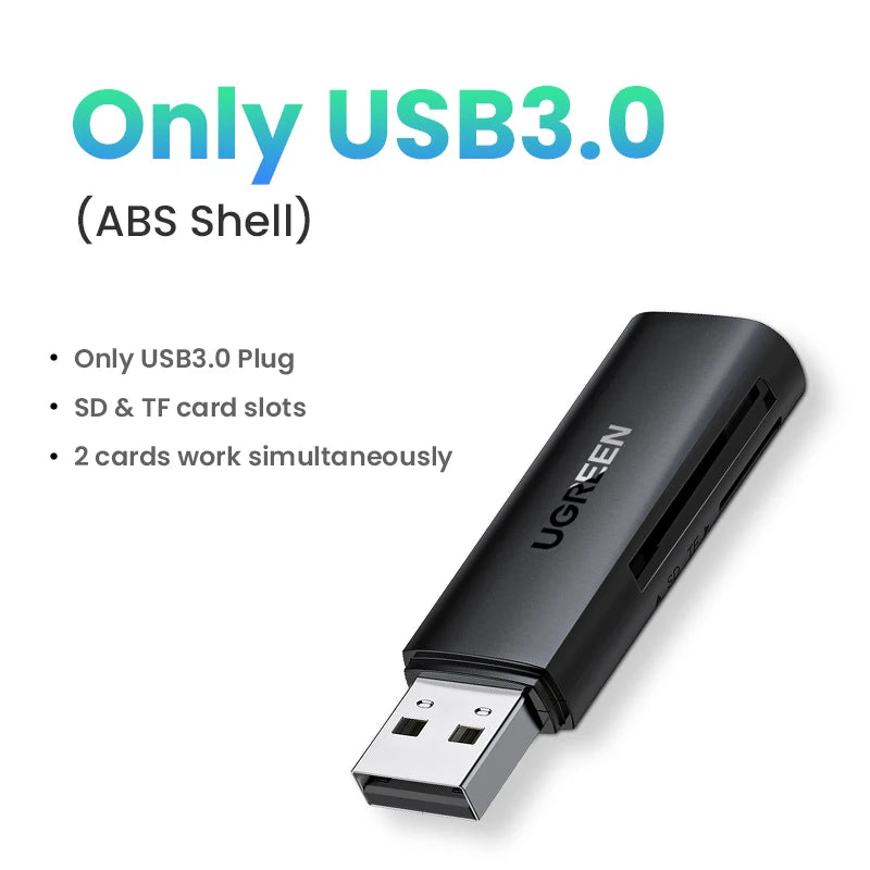 UGREEN Card Reader USB 3.0 to SD Micro SD TF Memory Card Adapter for PC Laptop Accessories Multi Smart Cardreader Card Reader