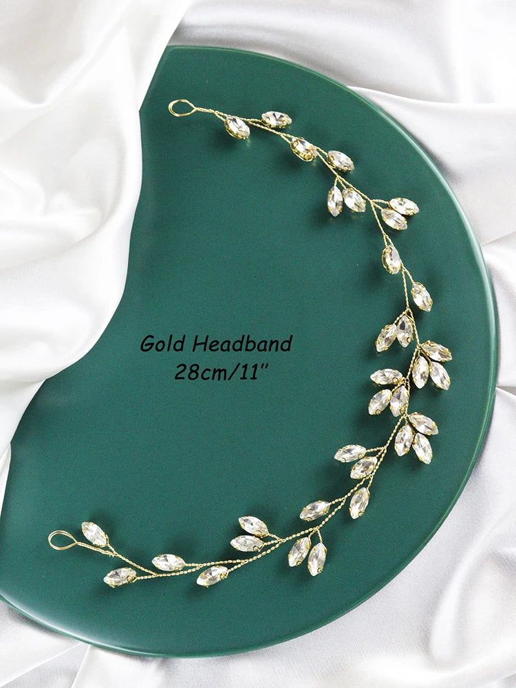Women Rhinestone Hair Vine Stylish Hair Jewelry Handmade Prom Hair Ornaments Wedding Bridal Hair Accessories for Party Headband