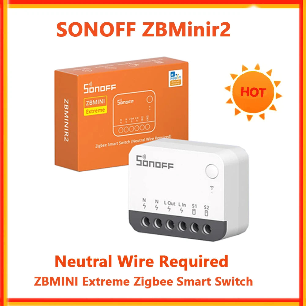 SONOFF ZBMinir2 Zigbee Smart Switch ZBMini R2 Extreme External Switch Control Detach Relay Neutral Wire Required Zigbee Switch