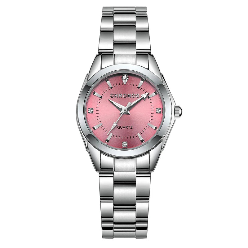 CHRONOS Elegant Women Watch Luxury Ladies Fashion Brand Wristwatch Quartz Movement Stainless Steel Gift for Female Girlfriend