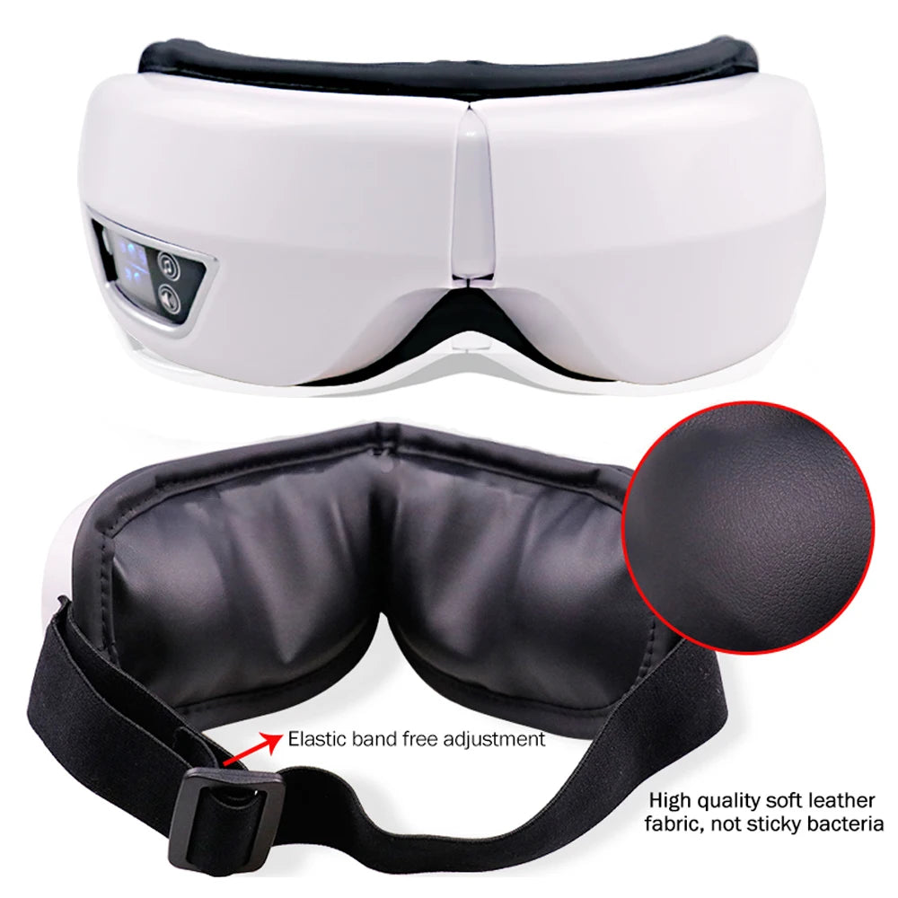 6D Smart Eye Massager Eye Relax Fatigue Airbag Compress Vibration Eye Care Instrument Bluetooth Music Eye Massage Sleepping Mask
