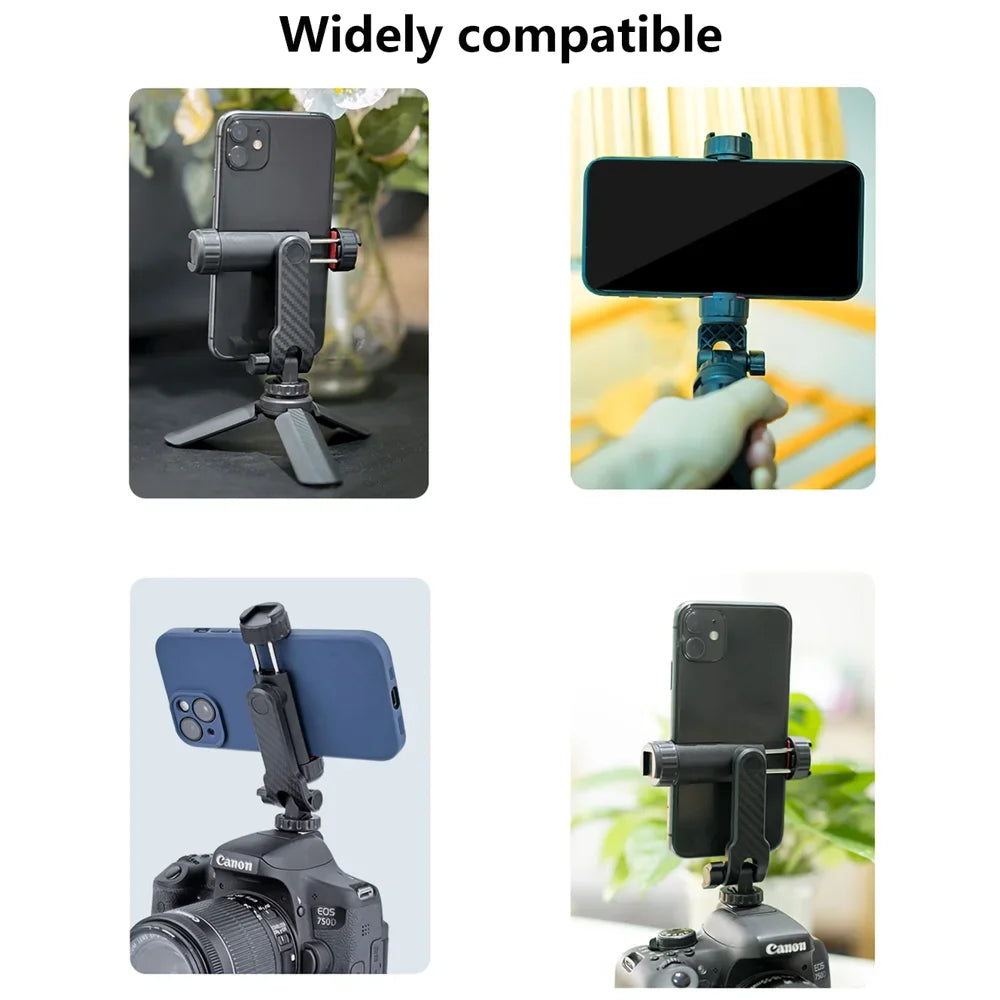 Multi-functional Phone Holder Vertical Shooting Mount DSLR Camera Monitor Mount Tripod Mount Clamp for Smartphone Vlog Shooting
