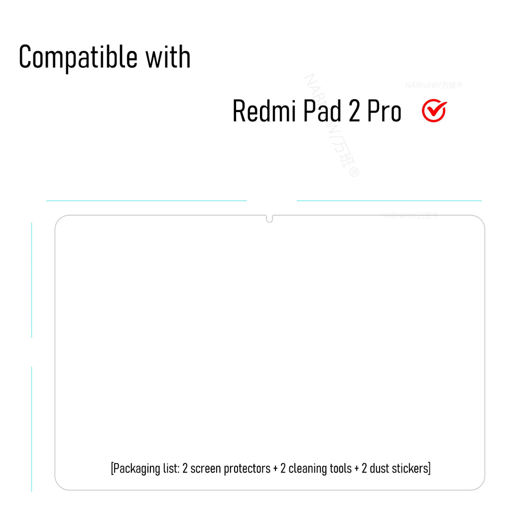 For Redmi Pad 2 Pro Full HD Tempered Glass Film Screen Protector On Xiaomi Redmi Pad 2 Pro 12.1 PC Scratch Proof Cover 2-Pack