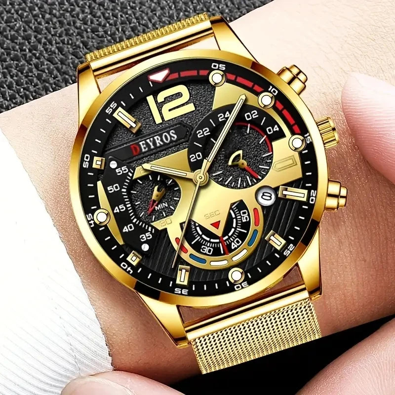 Fashion Mens Business Watches Luxury Quartz Wrist Watch Luminous Clock Men Casual Calendar Watch