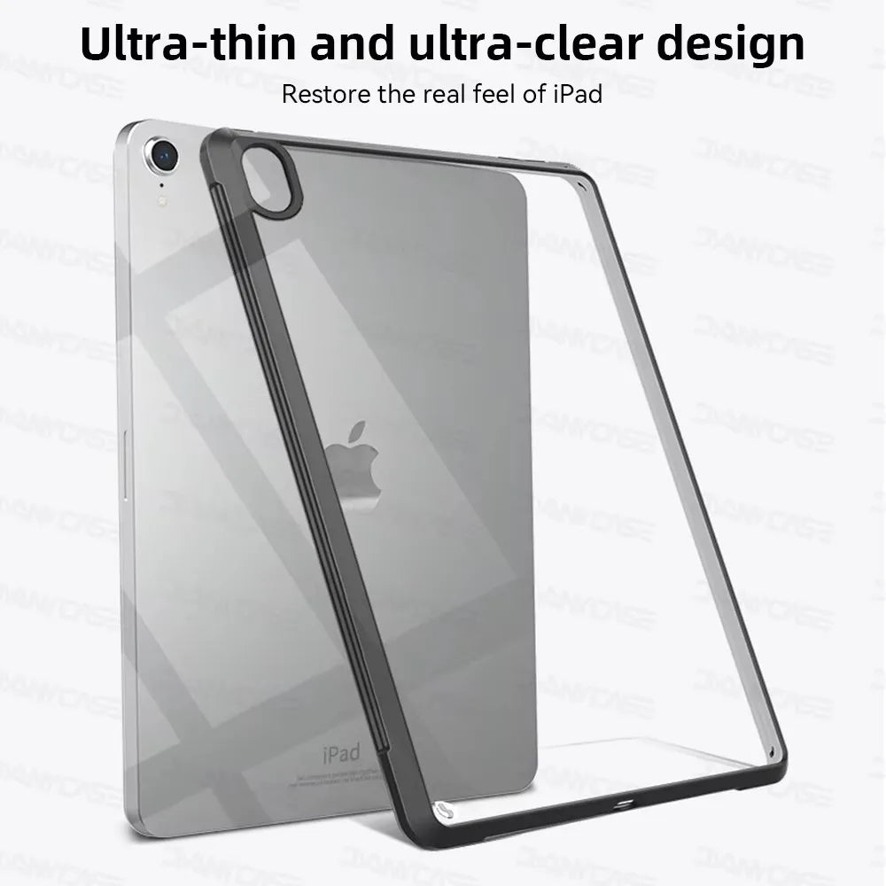 For iPad Mini 6 7 Case 10.2 9/8/7th Generation 9.7 5/6th Air 4/5 10.9 10.5 Pro 11 2022 10th 10.9 Silicon Transparent Cover Funda