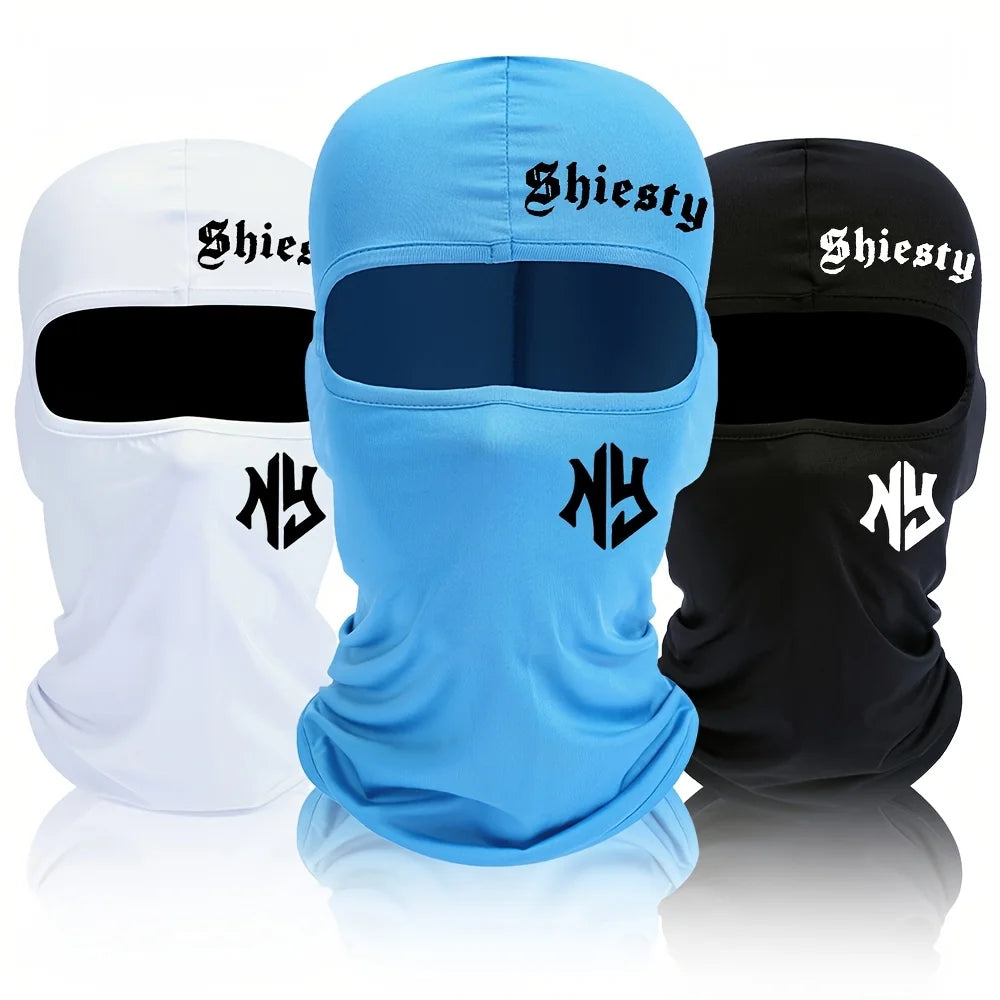 Letter printed men's and women's outdoor cycling face masks, Balaclava hats, windproof and sun protection sun hats