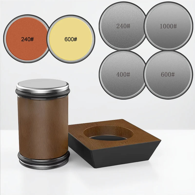 4-Angle Rolling Knife Sharpener 15/18/20/22° Roller Sharpeners Magnet Wooden Base Diamond Grinder Set Woodwork Sharpening System