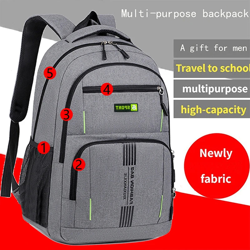 Neutral Style Backpack for Men and Women, Suitable for Business Trips and Student Schoolbags, with Multiple Layers of Pockets