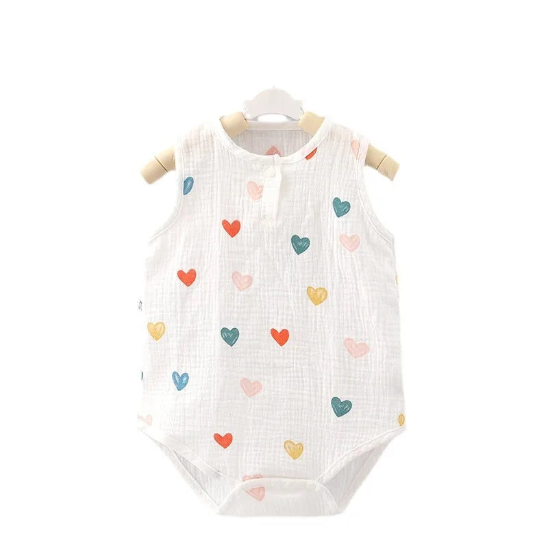 Summer Baby Home Suit Bodysuit Cute Cartoon Bear Rabbit Boys Girls Children Climbing Pajamas Thin Newborn Kids Sleeping Clothes