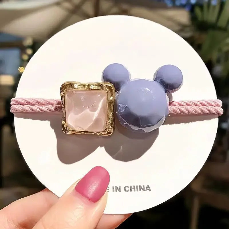 5/10/20PCS Resin Mouse Hair Tie Sweet Hair Ring Square Hair Rope Cute Elastic Ponytail Holder Hair Accessories Women