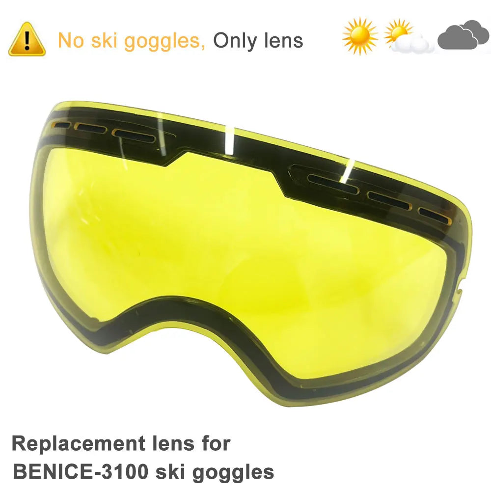 UV400 Anti-fog Double Layers Ski Goggles Big Lens Ski Mask Glasses Skiing Snow Snowboard Eyewear Mirror Polarize Goggles for men