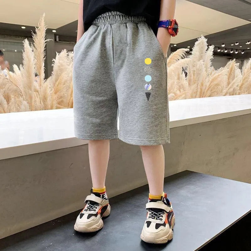Summer Boys Space Shorts Cotton Trousers Kids Beachwear with Pocket Children Loose Sport Beach Shorts Sweatpants 3-14Y