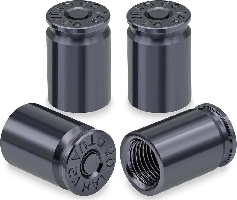 4PCS Bullet Shell Tire Valve Stem Caps, Aluminum Alloy Car Air Stem Cap for Cars, SUV, Trucks, Bikes, Motorcycles, Bicycles