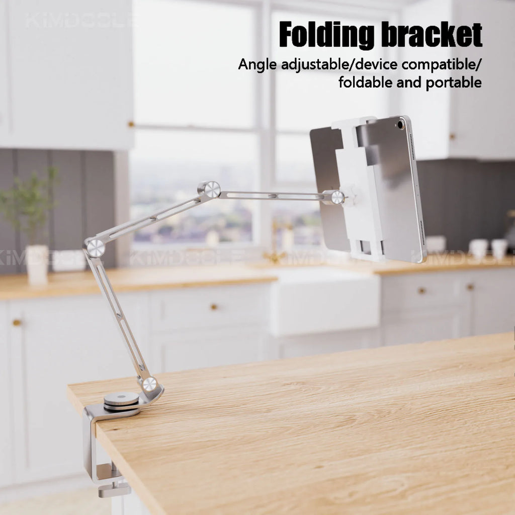 3 Rod Tablet Stand with 360 Rotation and Adjustable Angles Compatible With Tablets Phones and Laptops Portable and Foldable