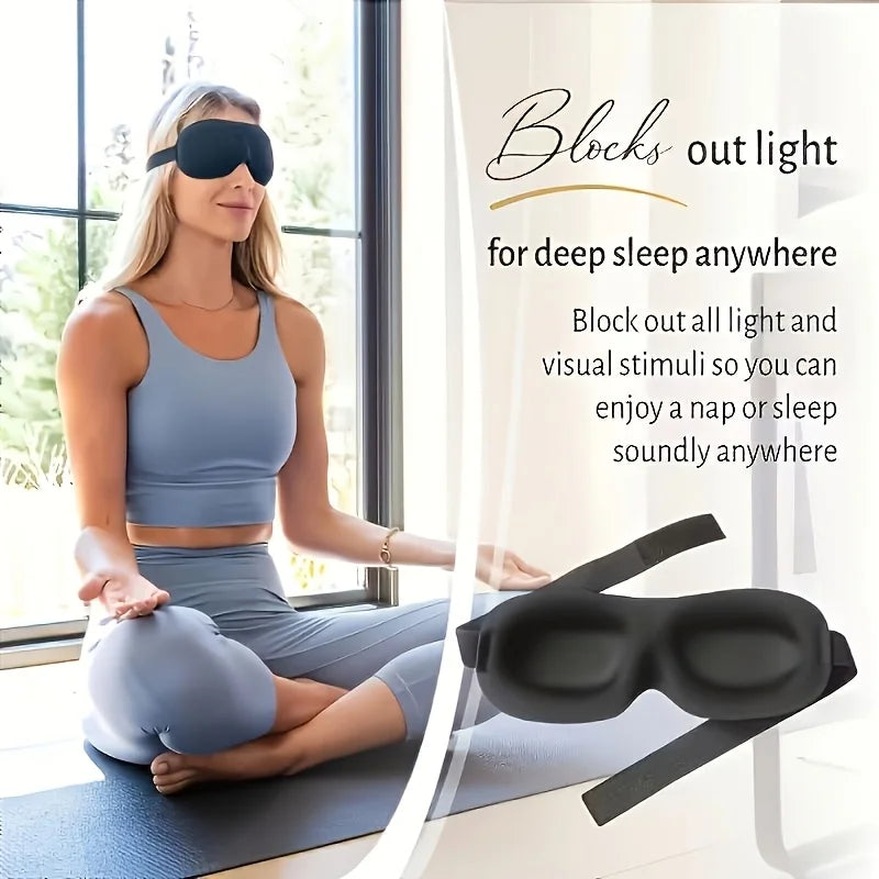 3D Sleep Mask, Super Comfortable Light Blocking, Adjustable Headband, Soft Breathable for Travel Home Office Men Women Eye Patch